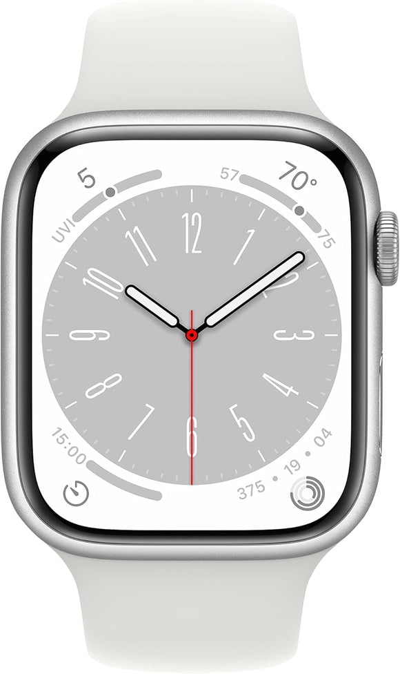 Apple Watch Series 8 GPS + Cellular 41mm Aluminum Silver Case + White Strap
